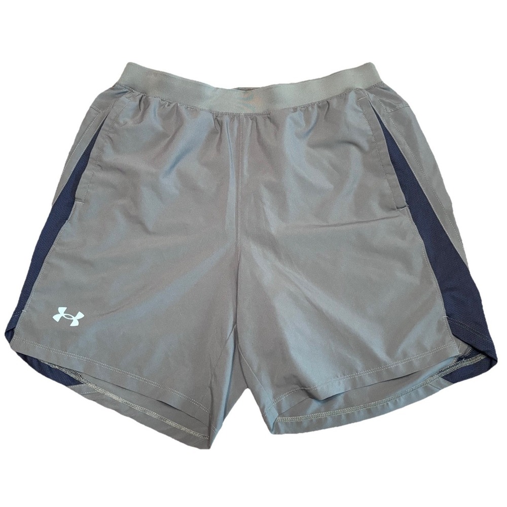 Under Armour HeatGear Men's Training Running Shorts Large Green Black Pockets